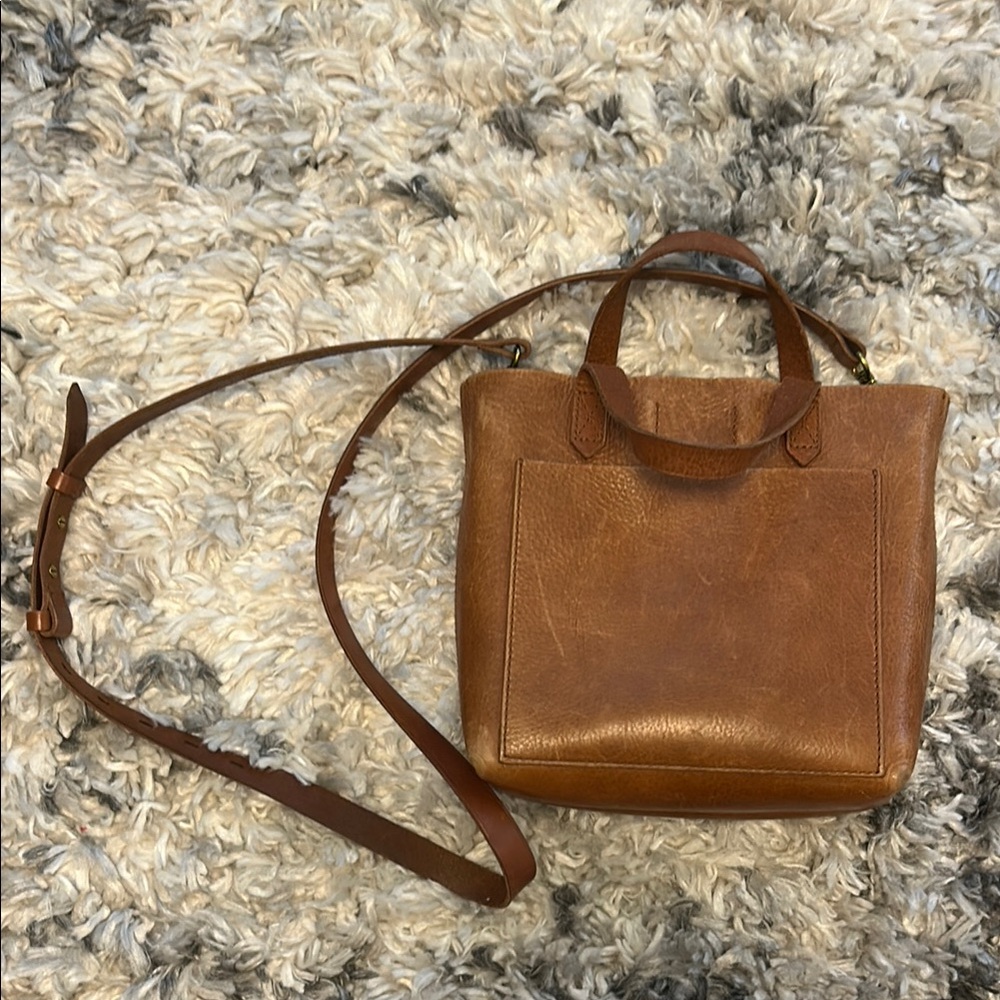 Madewell Brown Leather small transport.Crossbody with removable cross body strap